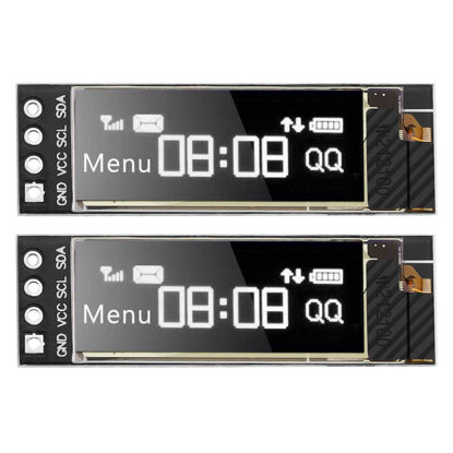 Picture of MakerFocus 2pcs I2C OLED Display Module 0.91 Inch I2C SSD1306 OLED Display Module White I2C OLED Screen Driver DC 3.3V~5V for Arduino ESP8266 ESP32 STM32