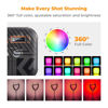 Picture of K&F Concept RGB Video Light, 360° Full Color Portable Photography Light, LED Camera Light w 21 Light Effects, 2500K-9900K CRI 96+, 2000mAh Rechargeable Photography Lighting for Vlogging, Selfie, Black
