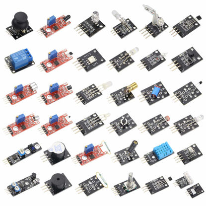 Picture of HiLetgo 37 Sensors Assortment Kit 37 Sensors Kit Sensor Starter Kit for Arduino Raspberry pi Sensor kit 37 in 1 Robot Projects Starter Kits for Arduino Raspberry pi