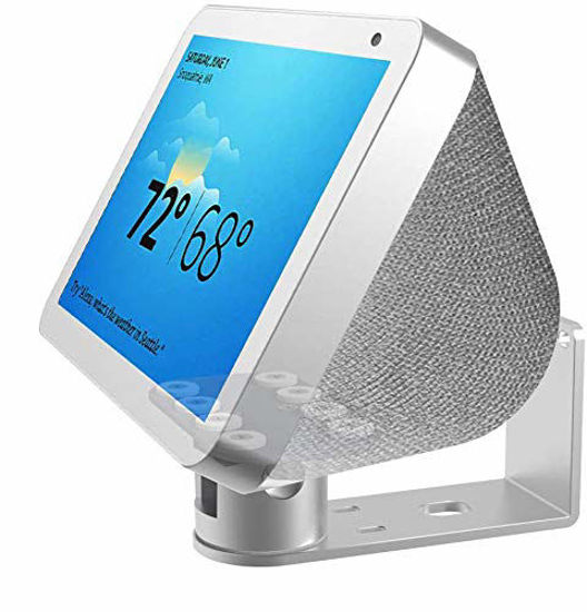 Picture of Echo Show 8 Wall Mount Stand Aluminum Swivel Stand, Stand for Amazon Echo Show 8, Horizontal 360 Rotation Longitudinal Angle Change Base White+Silver ES013-02