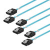 Picture of ADCAUDX SATA-III Cable:12 Inches,3 Pack SATA 6Gbps Cables Flexible SATA Cable,Straight SATA SSD Cable,Thin-SATA Cable with Locking Latch for SSD, HDD, Blue (0.3M)