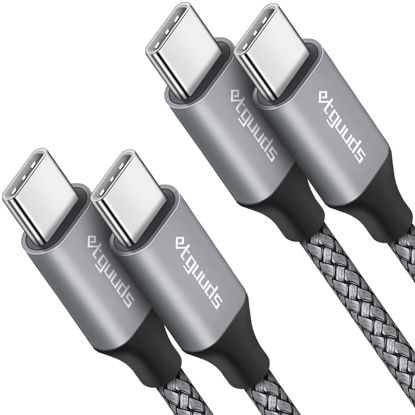 Picture of etguuds USB C to USB C Cable 2ft, 2-Pack 60W USBC to USBC Cord, Type C to C Charger Cable Fast Charging for iPhone 16 15 Pro Max Plus, for Samsung Galaxy S24 S23 S22, for MacBook/iPad, Pixel