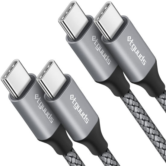Picture of etguuds USB C to USB C Cable 2ft, 2-Pack 60W USBC to USBC Cord, Type C to C Charger Cable Fast Charging for iPhone 16 15 Pro Max Plus, for Samsung Galaxy S24 S23 S22, for MacBook/iPad, Pixel