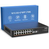 Picture of 18 Port 2.5G Umanaged Ethernet Switch, 16 x 2.5Gb Base-T Ports, 2 x 10G SFP+, Compatible with 100/1000/2500Mbps, Metal Fanless, Desktop/Rack Mount YuanLey 2.5Gbe Network Switch for Wireless AP, PC