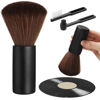 Picture of Ziliny 3 Pcs Vinyl Record Cleaning Brush Wooden Anti Static Dust Record Vinyl Cleaner Kit Record Player Accessories Gift for Music Lovers Vinyl Record(Black)