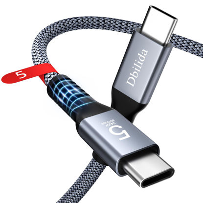 Picture of Dbilida 240W for Thunderbolt 5 Cable 3.3FT, USB C Video Display Cable Support 80Gbps, 120Gbps Bandwidth, 16k@60Hz, 8K@60Hz, 4K@540Hz for Thunderbolt 4/3, iPhone 16/15, USB4, Razer Blade, ACASIS SSD