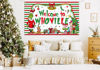 Picture of Sunwer Welcome to Whoville Photo Booth Backdrop Green Christmas Winter Holiday Party Decorations Home Indoor Outdoor Wall Hanging Banner (White-A, 7×5ft)