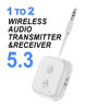 Picture of LENDAWAY Bluetooth 5.3 Transmitter Receiver for up to 2 Headphones,Dual Link Bluetooth 3.5mm Aux Audio Adapter,2-in-1 Wireless Bluetooth Transmitter Audio Adapter for in-Flight TV Airplanes Gym Car PC