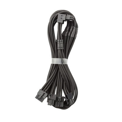 Picture of CableMod E-Series Pro ModMesh Sleeved 12VHPWR 90° StealthSense PCI-e Cable for EVGA G/G+ / P/P+ / T - Variant A (Black, 16-pin to Quad 8-pin, 60cm)