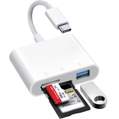 Picture of SD Card Reader USB C, WNXSLOAD Memory Card Reader forTF SD Micro SD SD Cards, USB-C Type C SD Adapter Compatible with iPhone 15, Samsung Galaxy, MacBook, iPad and More USB C Devices
