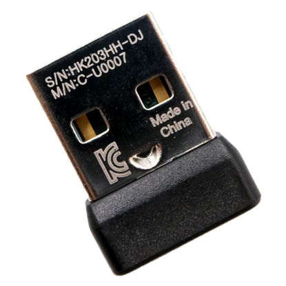 Picture of NoirVogel New USB Dongle Unifying Receiver for Mouse and Keyboard Compatible for Any Logitech Product That Display The Unifying Logo (Orange Star, Connects up to 6 Devices)