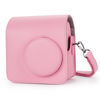 Picture of Phetium Instant mini SE Protective Camera Case Compatible with Instax Mini SE Film Camera, PU Leather Cover Bag with Pocket and Adjustable Shoulder Strap (Pink)