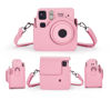 Picture of Phetium Instant mini SE Protective Camera Case Compatible with Instax Mini SE Film Camera, PU Leather Cover Bag with Pocket and Adjustable Shoulder Strap (Pink)