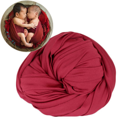 Picture of Zeroest Newborn Photography Stretch Wrap Boy Girl Baby Wraps Photography Props Baby Photo Prop Stretch Blanket for Baby (Wine)