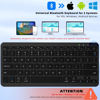 Picture of Qulose Bluetooth Keyboard, Ultra-Slim Wireless Keyboard for iPad, Rechargeable Ergonomic Computer Keyboard for iOS, Android, Windows PC Tablets Phone, Black