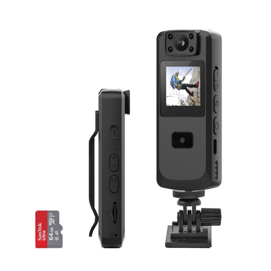 Picture of Body Camera, Wireless FULL 1080P Body Wearable hidden camera with Powerful Auto/Manual Motion Detection and Night Vision, Police Body Camera Lightweight and Portable with Complimentary 64GB SD card