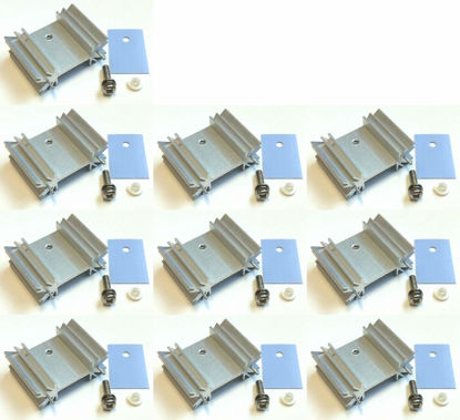 Picture of Easycargo TO-220 TO-247 Heatsink + Insulator/Mounting kit (Screw+Washer+Bushing+Insulator Rubberized Silicone+ Heatsink TO-220) for LM78XX Voltage Regulator, Power MOSFET Transistor 25mmx34mmx12mm