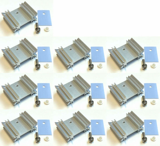 Picture of Easycargo TO-220 TO-247 Heatsink + Insulator/Mounting kit (Screw+Washer+Bushing+Insulator Rubberized Silicone+ Heatsink TO-220) for LM78XX Voltage Regulator, Power MOSFET Transistor 25mmx34mmx12mm