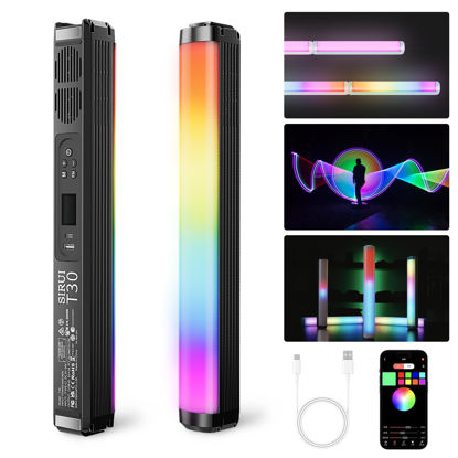 Picture of SIRUI 30W RGB LED Video Light Stick, T30 Tube Light, 2500K~7000K, 2580 lux/0.5m, TLCI 98, CRI 96, 6 Pixel Effects, 13 Light Effects, Full-Color LED Light, Reverse Charging, Magnetic Light, Black