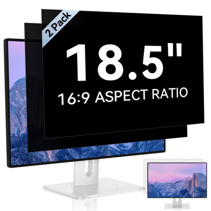Picture of [2-Pack] 18.5 Inch Computer Privacy Screen for 16:9 Aspect Ratio Widescreen Monitor, Eye Protection Anti Glare Blue Light Computer Monitor Privacy Filter, Removable Anti-Scratch Screen Protector Film