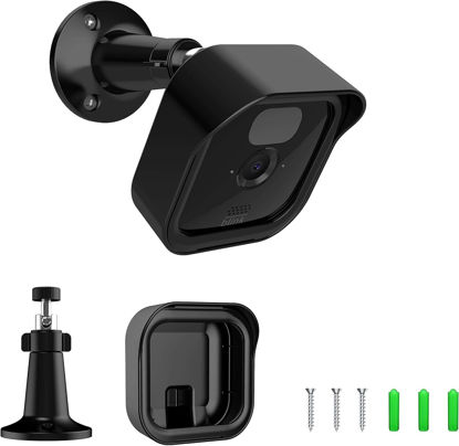 Picture of [1 Pack] Blink Outdoor 3 (3th Generation) Camera Mount Bracket with Protective Case, Blink Camera Mount 360° Adjustable Housing Bracket Stand Accessories for Blink 3th Camera System Wall Mount, Black