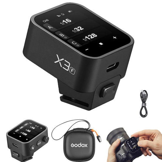Picture of Godox X3F TTL Wireless Flash Trigger,Touch Screen Flash Transmitter for Fuji Cameras,Built-in Battery(Godox X2T-F/Xpro-F/XProII-F Upgrade Version)
