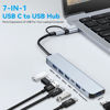 Picture of USB C Hub USB Splitter 7 in 1 USB Extender Multiport USB Adapter with 5 USB Ports 1 USB-C 60W PD Charging Port for MacBook Pro/iPad Pro/Surface Pro/HP Laptop/Galaxy Phones (1 to 7)