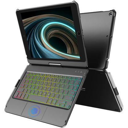 Picture of CC Store Touchpad Keyboard Case for iPad 9th Generation 10.2",for iPad 9th/8th/7th Gen Case with Keyboard,Multi-Touch &Backlit Keys,360° Rotatable &Pencil Holder,for 9th/8th/7th Gen Keyboard (Black)