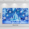 Picture of Winter Frozen Party Supplies Backdrop Decoration Frozen Ice Snowflake Photography Banner Winter Wonderland Ice Castle Background for Winter Christmas Holiday Frozen Birthday Party in 72.8 x 43.3 Inch