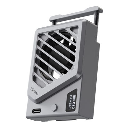 Picture of Upgrade Silver Camera Cooling Fan w Spring Installation Flexible Mount for Sony/Canon/FUJIFILM/Nikon ULANZI Quiet DSLR 200mAh Rechargeable Radiator Fan