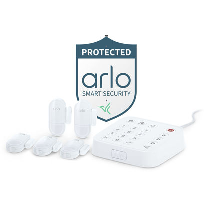 Picture of Arlo Home Security System - Alarm System with Wired Keypad Sensor Hub, 5 8-in-1 Sensors & Yard Sign - No Contract Required - DIY Installation - White, SS1501