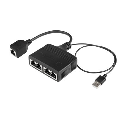 Picture of SinLoon RJ45 Network Splitter Adapter, Ethernet Cable Splitter, 1 to 4 Internet Splitter 100Mbps High Speed LAN Network Splitter,4 Devices Share The Internet at The Same Time (Black Female 1 to 4)