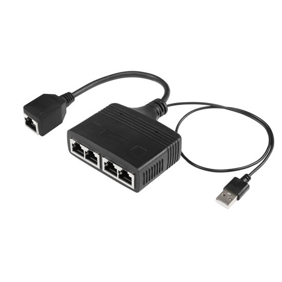 Picture of SinLoon RJ45 Network Splitter Adapter, Ethernet Cable Splitter, 1 to 4 Internet Splitter 100Mbps High Speed LAN Network Splitter,4 Devices Share The Internet at The Same Time (Black Female 1 to 4)