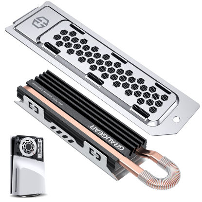 Picture of GRAUGEAR PS5 Pro/Slim SSD Heatsink Cover Set, PS5 NVMe SSD Heatsink, Metal Heat Dissipation Cover, Copper Heat Pipe and Aluminum Fin for PS5 SSD Storage (PS5 Pro/PS5 Slim)