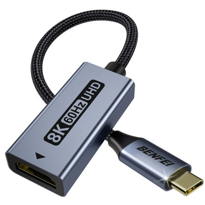 Picture of BENFEI USB C to HDMI 2.1 Adapter (8K@60Hz, 4K@240Hz, Aluminum Shell, Nylon Braided) Compatible with iPhone 15/16 Pro/Max, MacBook Pro/Air 2023, iPad Pro, Surface Book 2 More