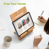 Picture of Pezin & Hulin Bamboo Tablet Stand Adjustable, Desktop Cell Phone Stand Holder Dock Compatible with Pad 9.7, 10.5, 12.9, Air 2 3 4 Mini, Kindle, Phone 8 Plus X XS Max XR (Support to 4.7-13" Devices)