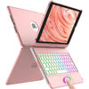 Picture of aMZCaSE Keyboard Case for iPad 9th Generation(10.2",2021),Colorful Backlight,360° Slim Cover,for iPad Keyboard Case with Bluetooth Keyboard&Pencil Holder,for iPad 8th Gen 2020,7th Gen 2019,Rose Gold