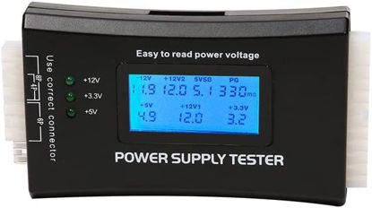 Picture of PC Power Supply Diagnostic LCD Computer Testing Device Computer 20/24 4/6/8 Pin Supply Tester for SATA, IDE, HDD, ATX, ITX, Byi Plug