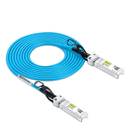 Picture of [Blue] Colored 10G SFP+ DAC Cable - Twinax SFP Cable for Cisco SFP-H10GB-CU3M, D-Link, Supermicro, Netgear, Mikrotik, ZTE Devices, Fortinet, 3-Meter(10ft)