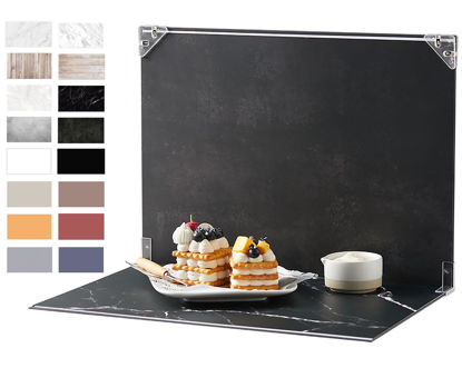 Picture of 8Pcs 16Patterns Table Top Small Food Background Kit Makeup Product Shooting Backdrop Photo Backdrop Board Product Photography for Small Product Photography(Small Size 16.5x11.7in)