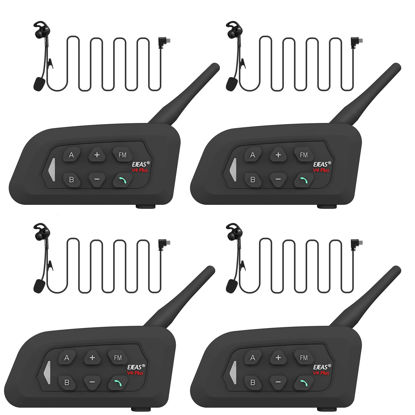 Picture of MIMIRACLE Referee Headset, Type C Left Ear Referee Communication System with Headset Earphone, Simple Pairing Bluetooth Intercom for Football Soccer Handball -4 Pack