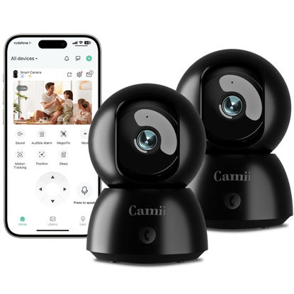 Picture of Indoor Camera, 2K Pet Cameras for Home Security Dual Band WiFi(2.4/5G), Security Camera with Phone App, 24/7 SD Card Storage, 2-Way Audio, Dog and Baby Monitor with Motion Detection, Black