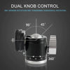 Picture of Aluminum Camera Tripod Mount Adapter with 360 Degree Rotation Mini Ball Head, 1/4"- 20 Screw Conversion Adapter Compatible with Go Pro Hero, DJI OSMO, Sony, Insta 360 and Other Action Cameras