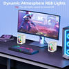 Picture of NJSJ Computer Speakers for Desktop, USB-Powered Stereo 2.0 PC Speakers, Portable Small Speaker for Laptop Monitor with 3.5mm Aux Input, Colorful LED Lights - White
