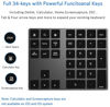 Picture of JOYEKY Bluetooth Number Pad, Aluminum Rechargeable Numeric Keypad Wireless 34-Keys Number Keyboard Shortcut Keypad Numpad Data Entry Compatible for iMac Windows, MacBook Air/Pro and Laptop etc.