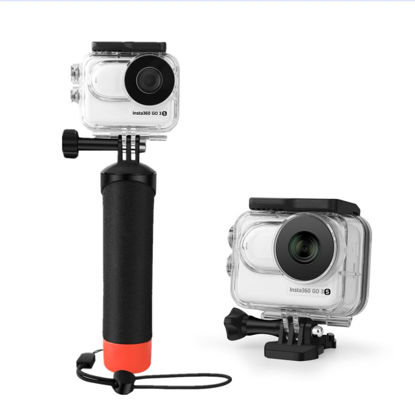 Picture of LEWOTE Waterproof Case&Floating Hand Grip Compatible with Insta360 GO 3S, Protective Underwater Dive Housing Shell with Bracket Accessories for Insta360 GO 3S