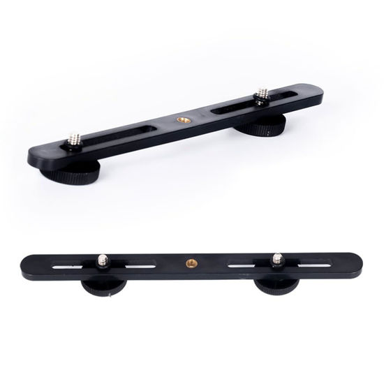 Picture of RecDec 2 Pack Dual Selfie Light Holder Tripod Mount Stand with 1/4 Screw Second Video Lights Extension Bar for Clip Fill Light Panel Camera Flash DSLR Double Brightness Phone Live Recording Vlogging