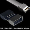 Picture of Bejavr USB 2.0 to USB 3.2 Gen 1 Header Adapter Front Panel Connector Motherboard USB 9Pin to Type-E/USB C
