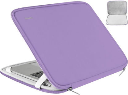 Picture of 14 inch Laptop Case, Shockproof Protective Computer Sleeve Flip Cover Briefcase Carrying Bag Compatible with 14"-15" HP, Lenovo, Asus, Acer, Notebook, Chromebook Computer, Light Purple