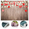 Picture of SJOLOON Valentine Day Backdrop for Photography Rustic Wood Wedding Backdrop Red Heart Stage Lighting Bridal Baby Shower Decoration Banner 11811 (7x5FT)
